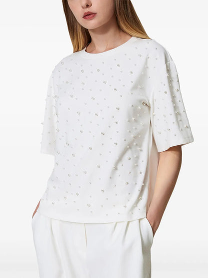 Pearl-Detailing T-Shirt