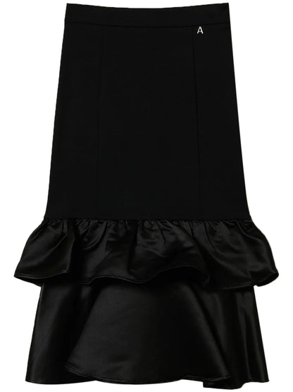 Ruffle-Detailing Midi Skirt