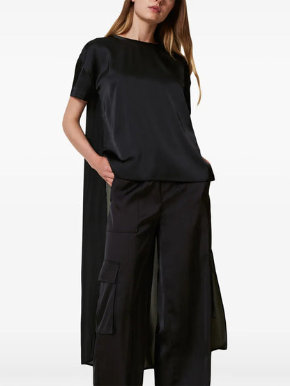 Satin Asymmetric Blouse