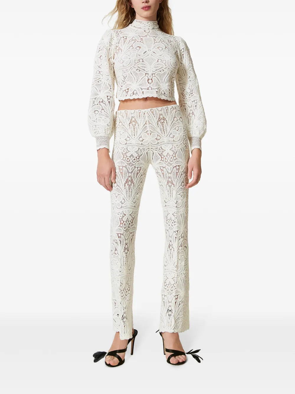 Lace-Panel Trousers
