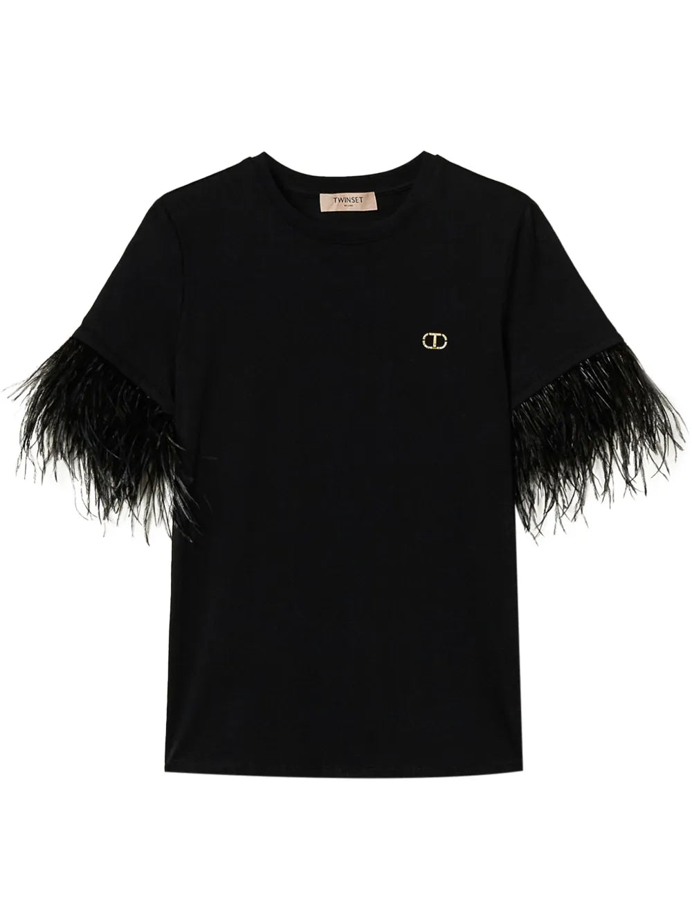 Feather-Detailing T-Shirt