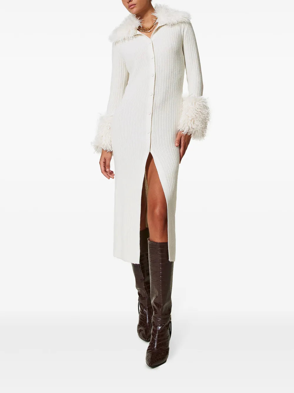 Faux-Fur Cardi Dress