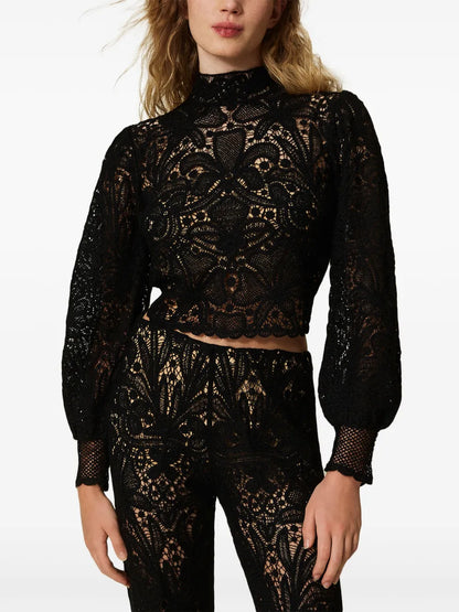 Crochet-Knit Top