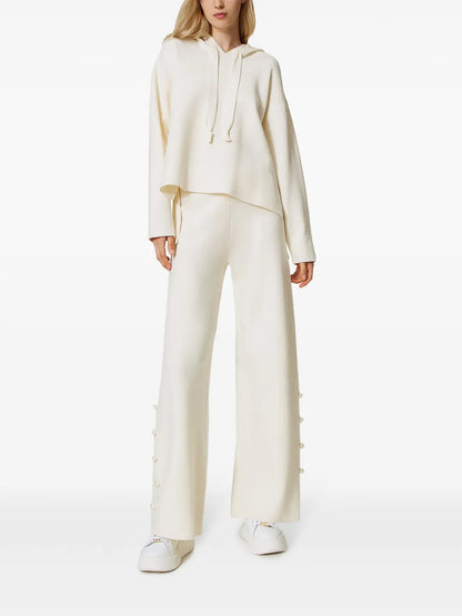 Wide-Leg Knit Trousers