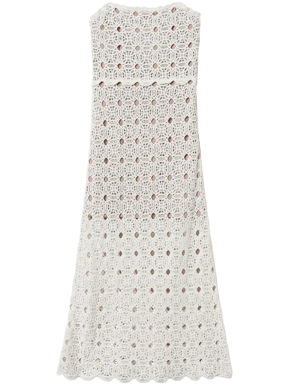 Crochet-Knit Bustier Midi Dress