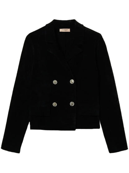 Knitted Double-Breasted Blazer