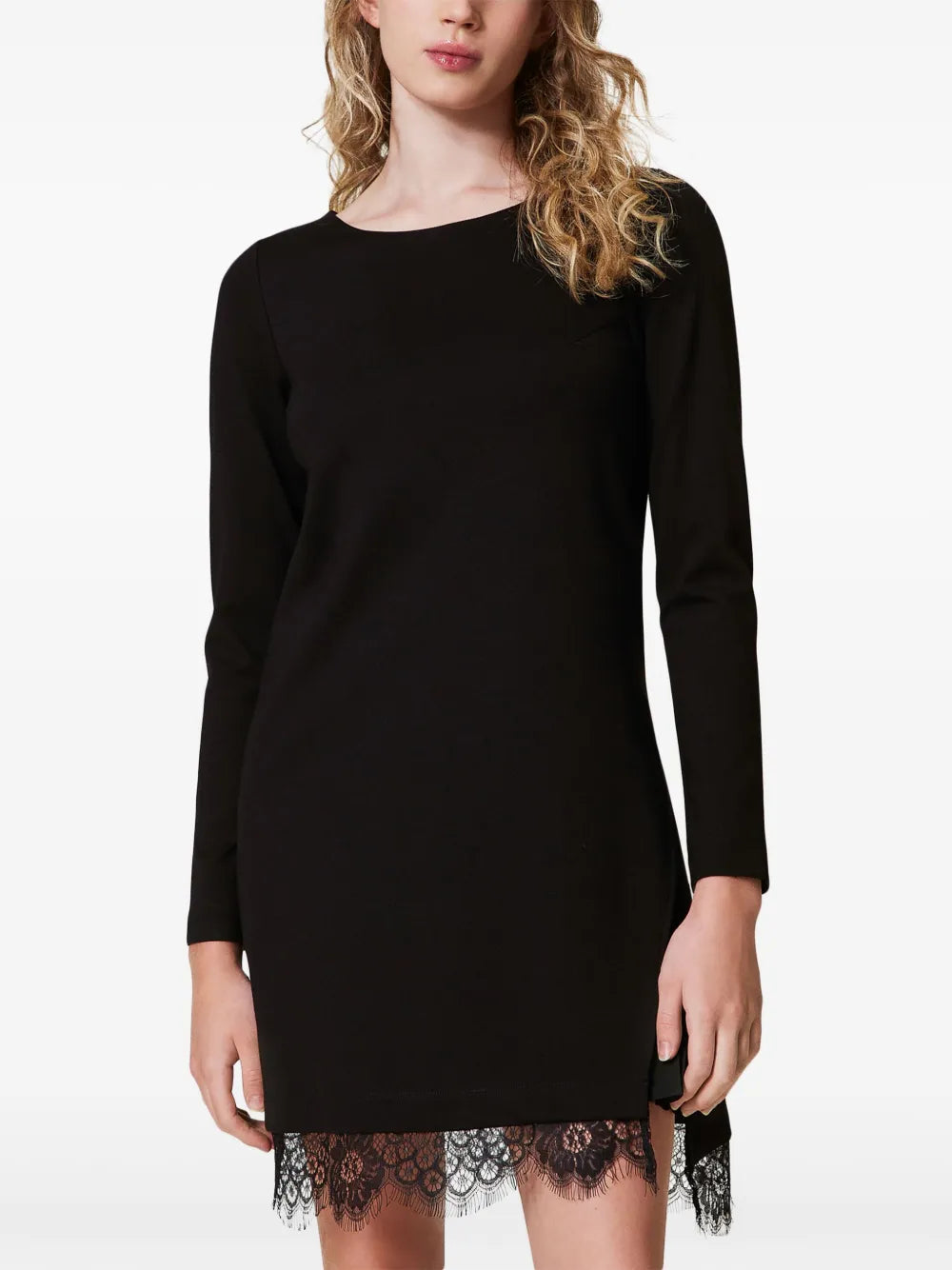 Lace-Detailing Mini Dress