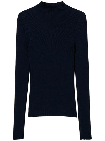 High-Neck Seamless Sweater