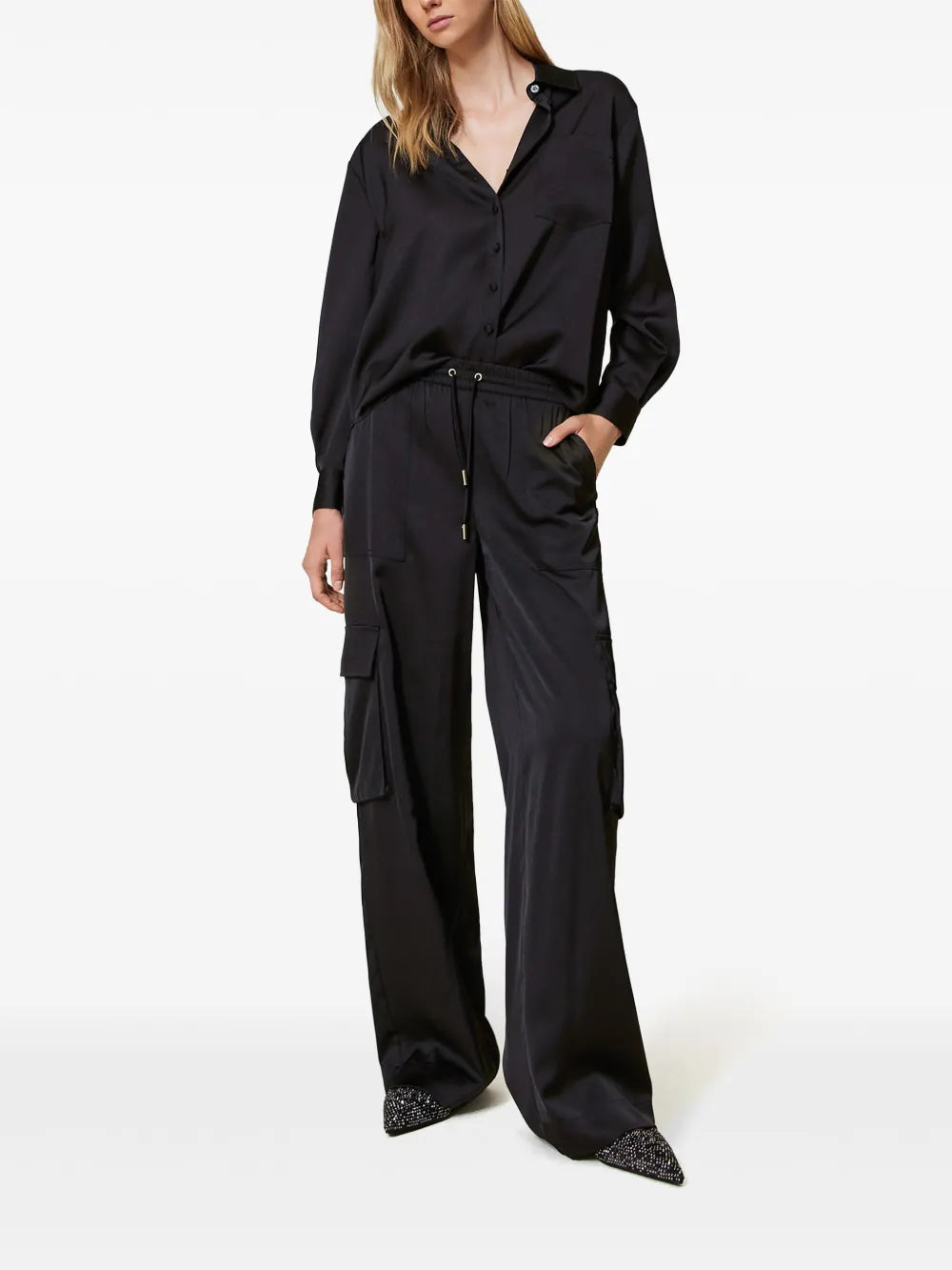 Satin Cargo Trousers