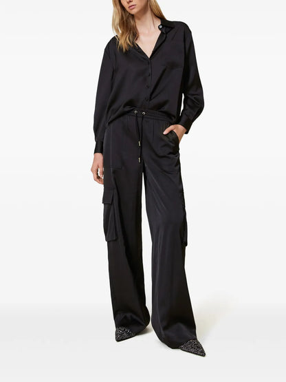 Satin Cargo Trousers