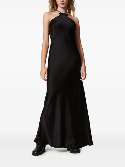 Halterneck Satin Dress