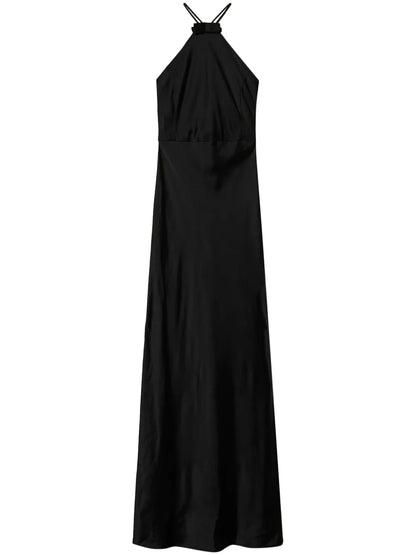 Halterneck Satin Dress