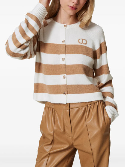 Two-Tone Striped Cardigan