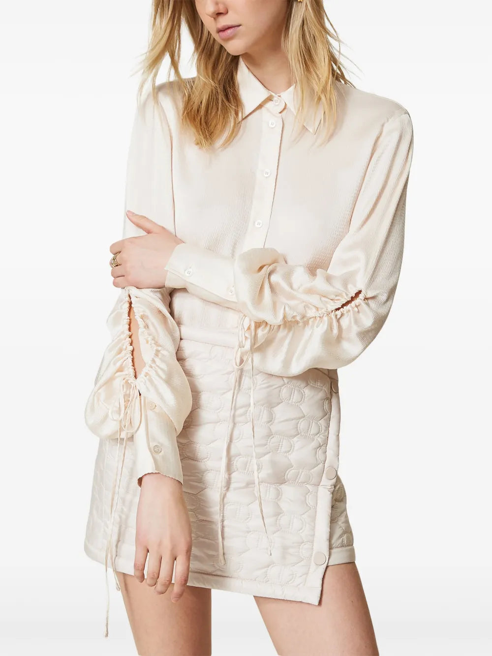 Cut-Out Detailing Satin Shirt