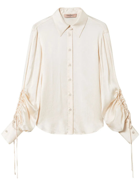 Cut-Out Detailing Satin Shirt