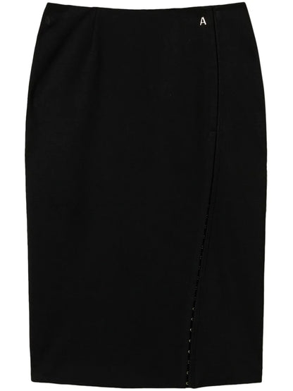 Side Hooks Detail Midi Skirt