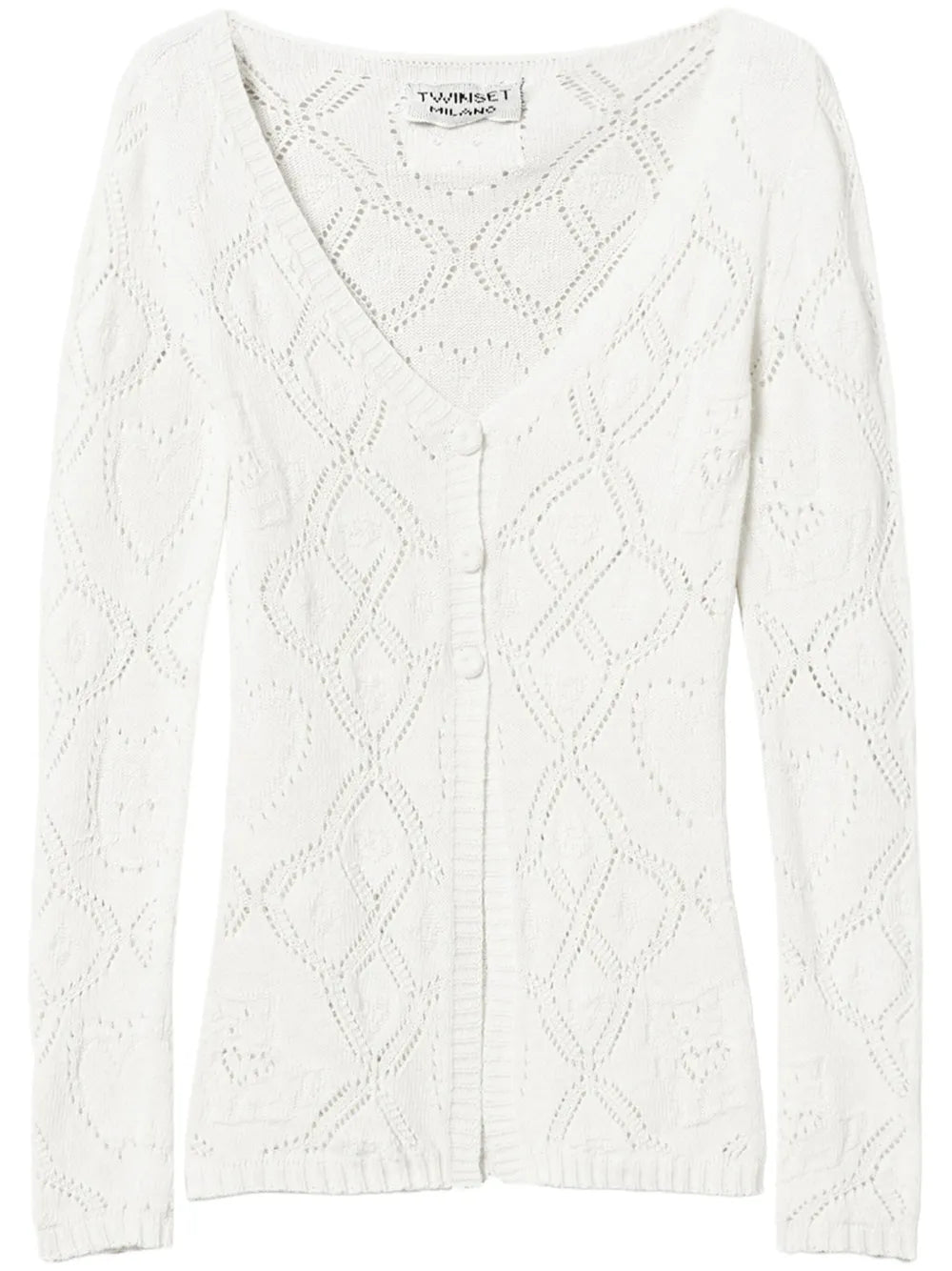 Pointelle-Knit Cardigan