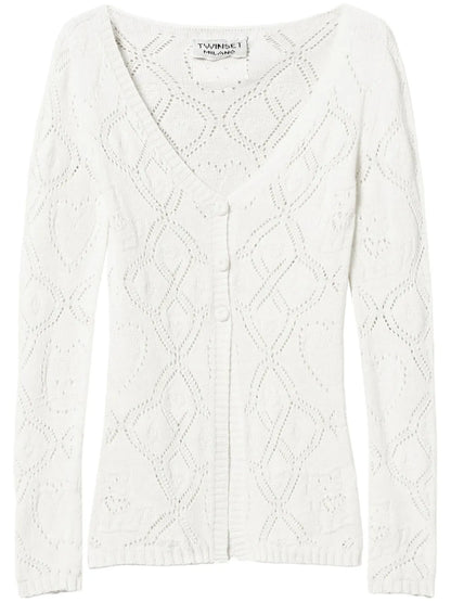 Pointelle-Knit Cardigan