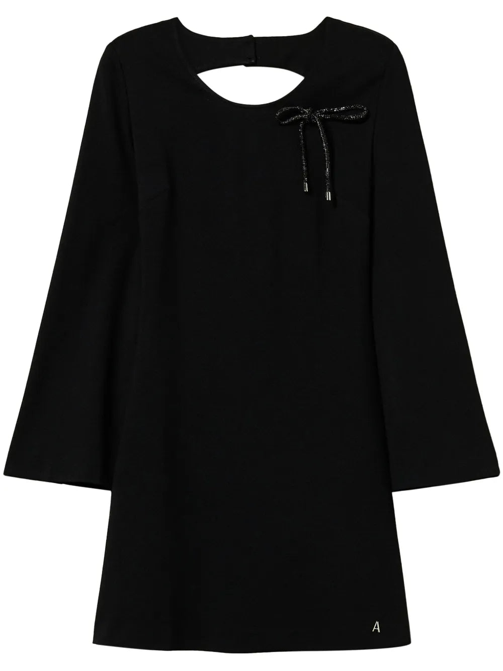 Rhinestone-Brooch Mini Dress