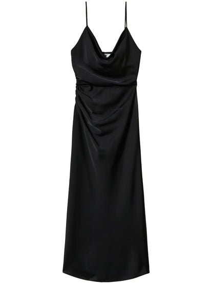 Satin-Weave Midi Dress