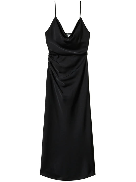 Satin-Weave Midi Dress