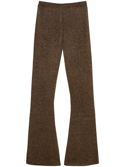 Lurex-Detailing Flared Trousers