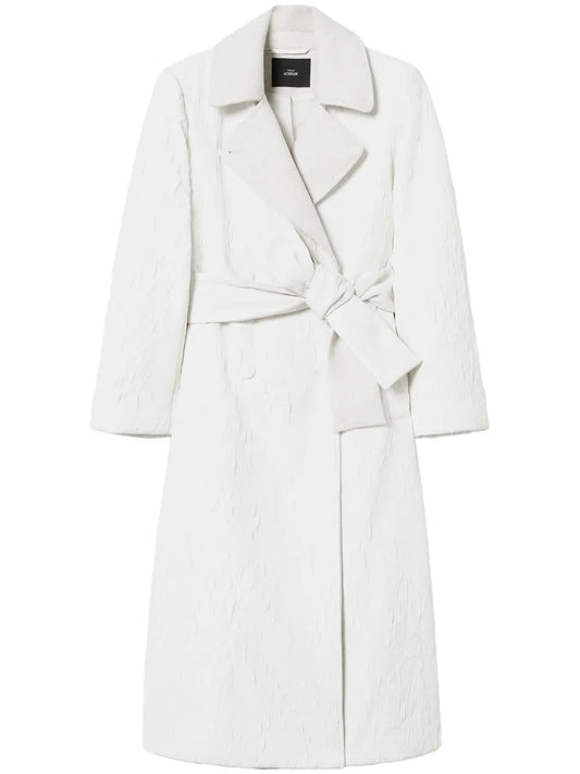 Embossed Double-Breasted Coat