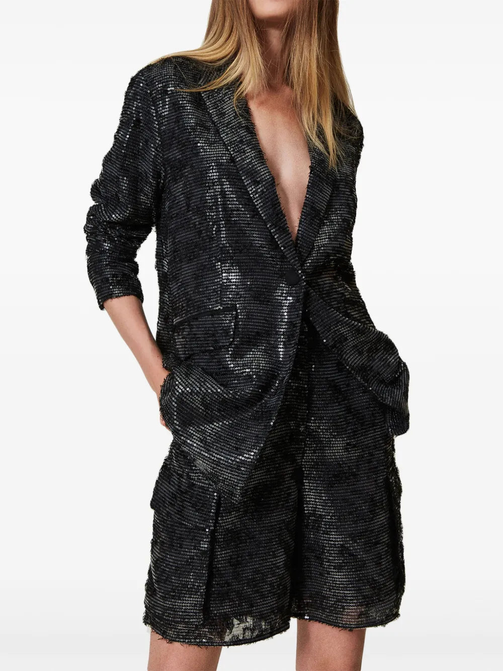Sequin-Embellished Blazer