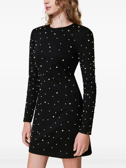 Pearl-Detailing Mini Dress
