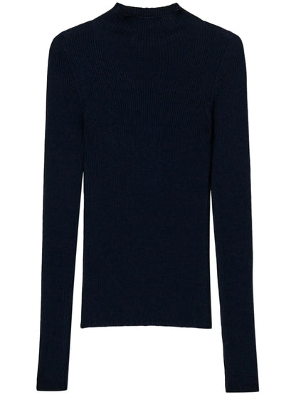 High-Neck Seamless Sweater