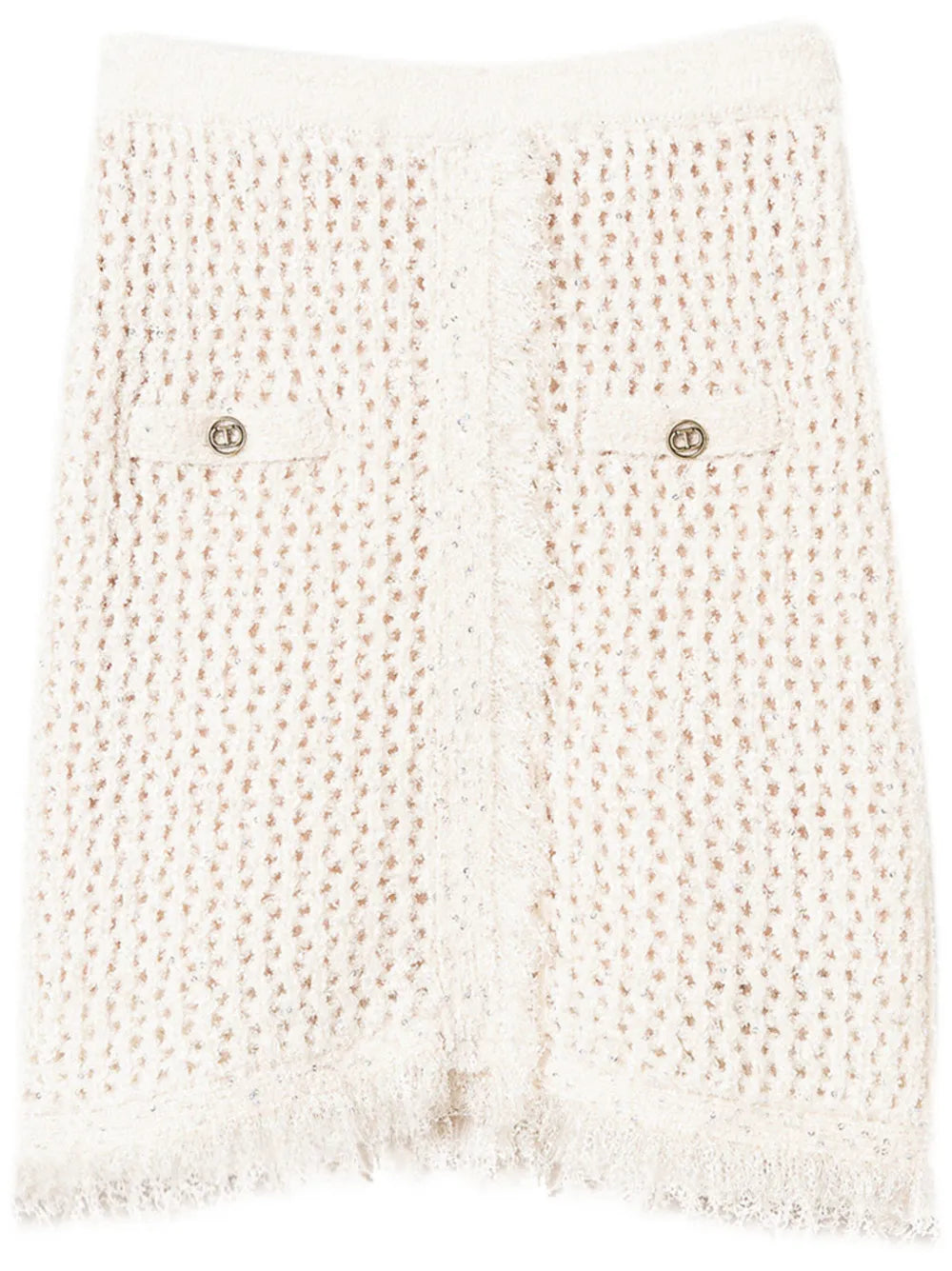 Mesh-Knit Miniskirt