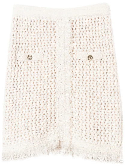 Mesh-Knit Miniskirt