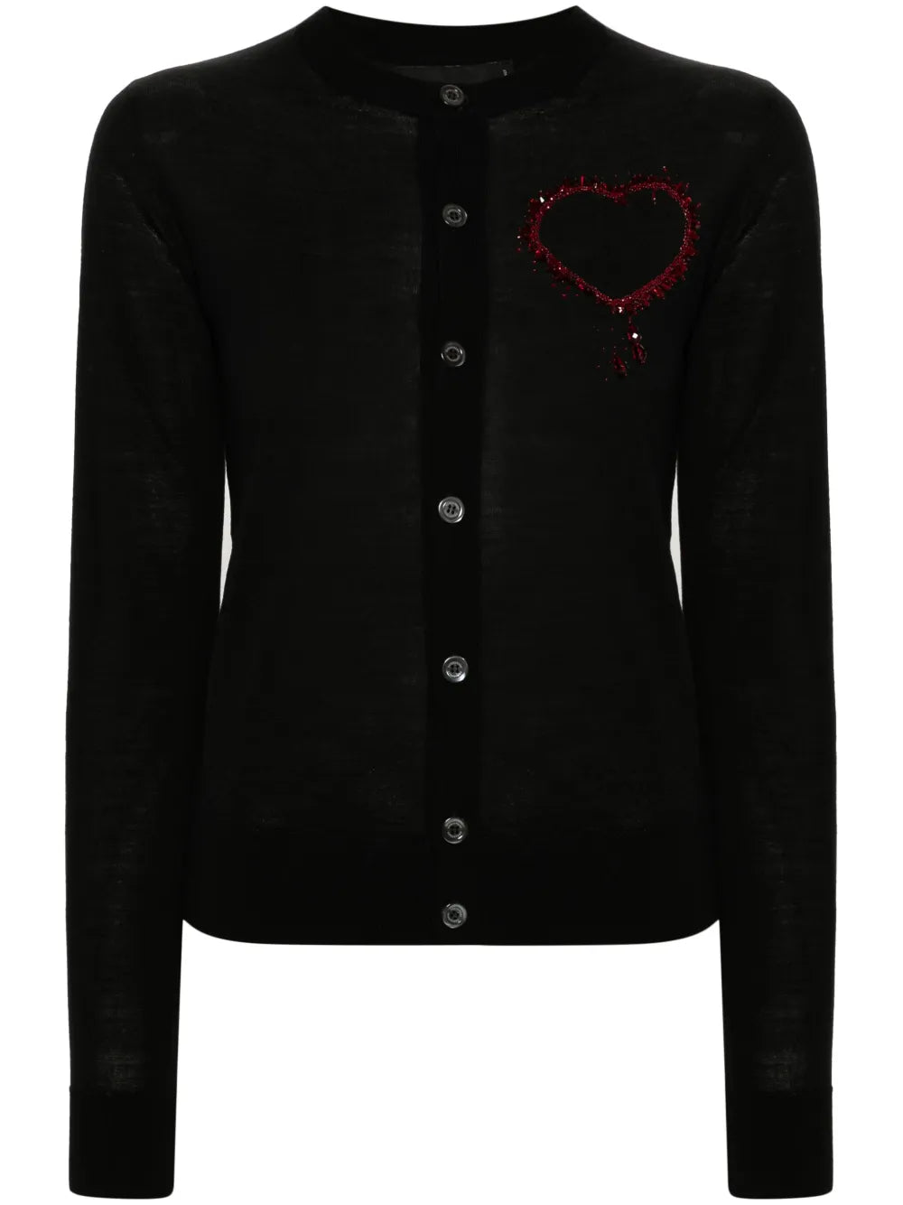 Beaded-Heart Cardigan