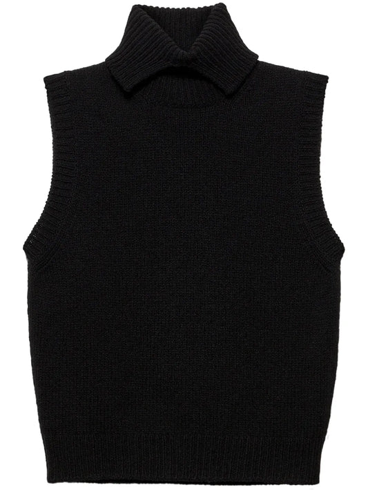Roll-Neck Cashmere Vest