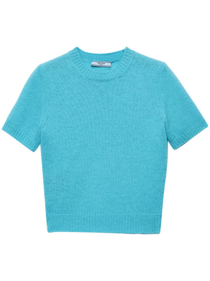Short-Sleeve Cashmere Sweater