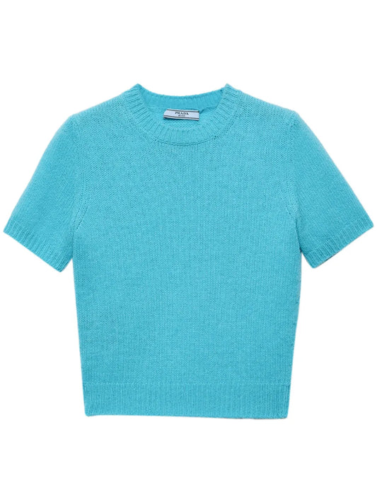 Short-Sleeve Cashmere Sweater