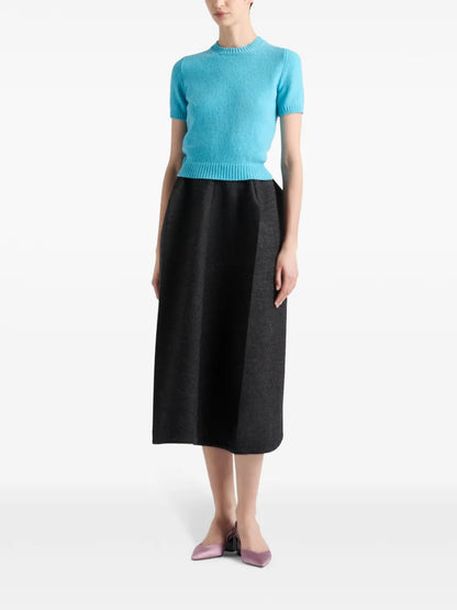 Short-Sleeve Cashmere Sweater