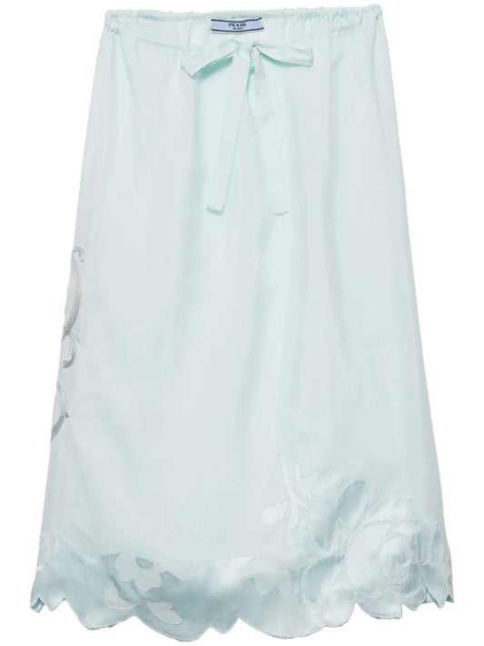 Embroidered Silk Skirt