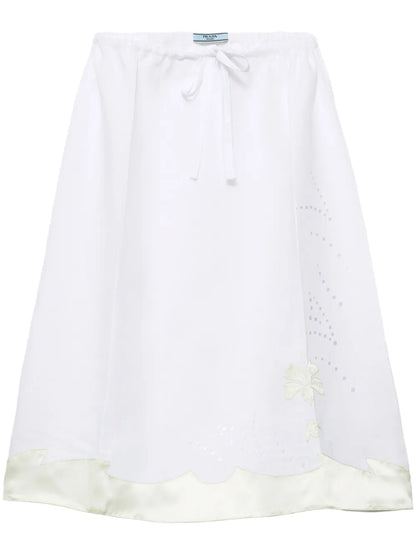 Embroidered Linen Skirt