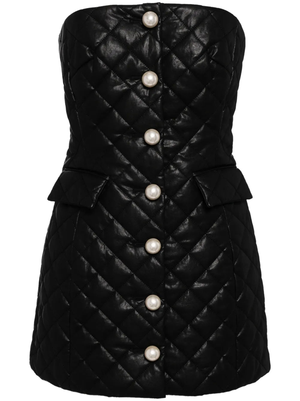 Pearl Button Quilted Dress