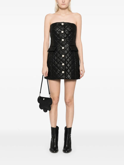 Pearl Button Quilted Dress