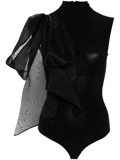 Draped-Detail Bodysuit