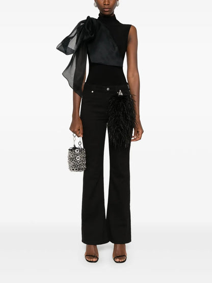 Draped-Detail Bodysuit