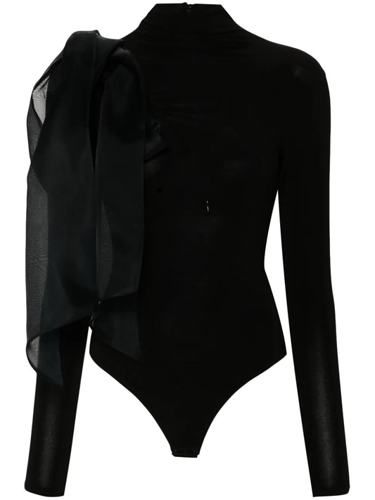 Draped-Detail Bodysuit