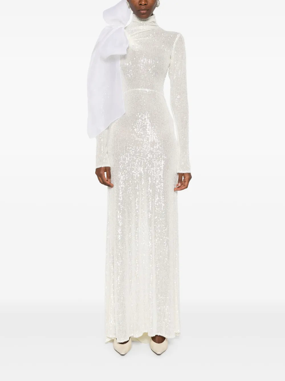 Draped-Detail Maxi Dress