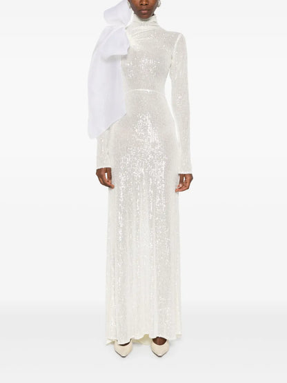 Draped-Detail Maxi Dress