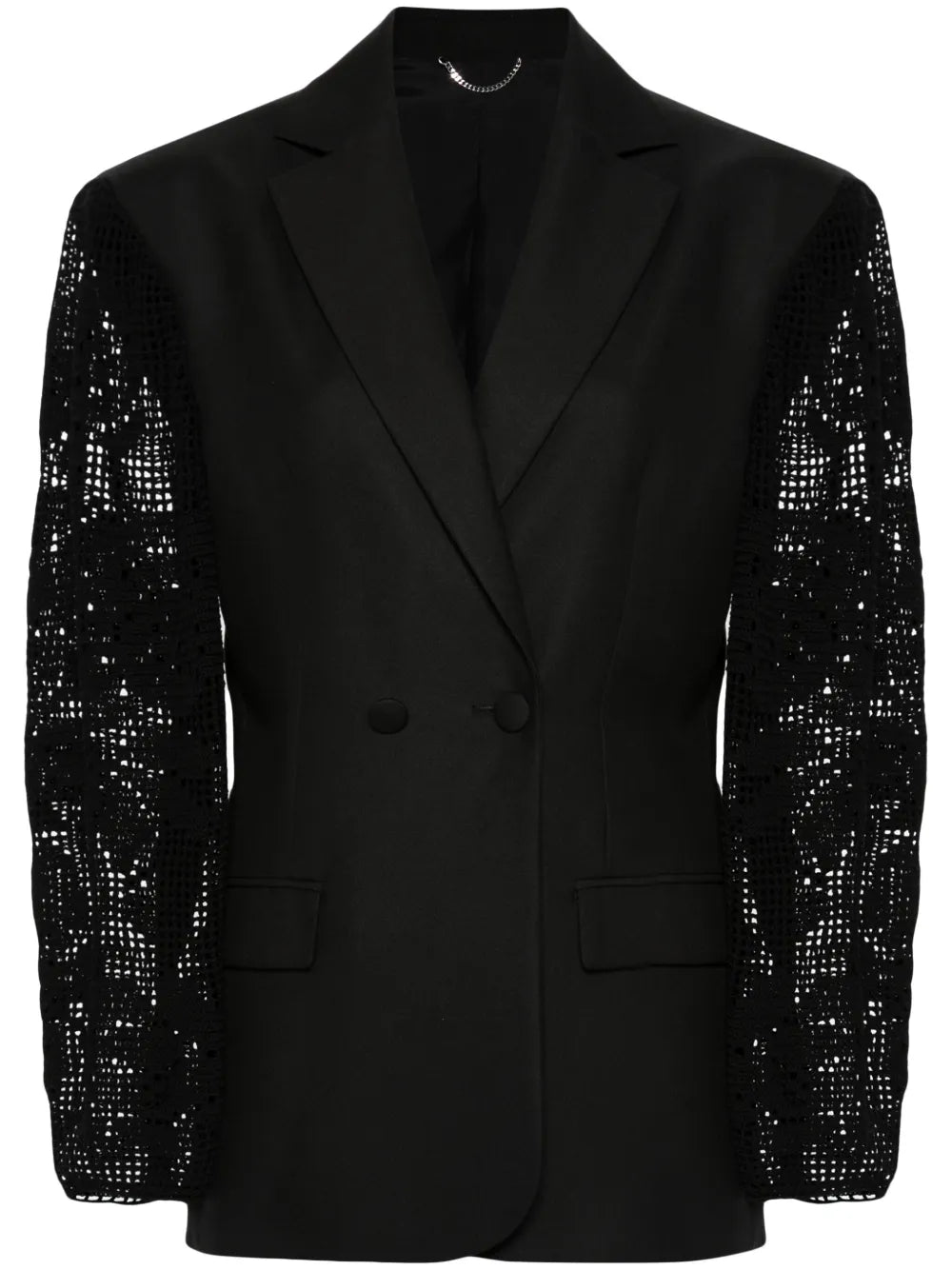 Crochet-Panel Blazer