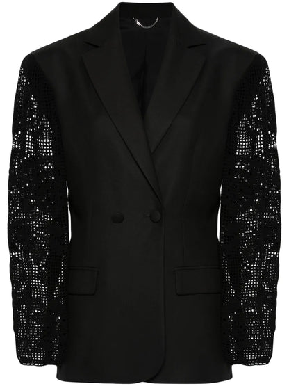 Crochet-Panel Blazer