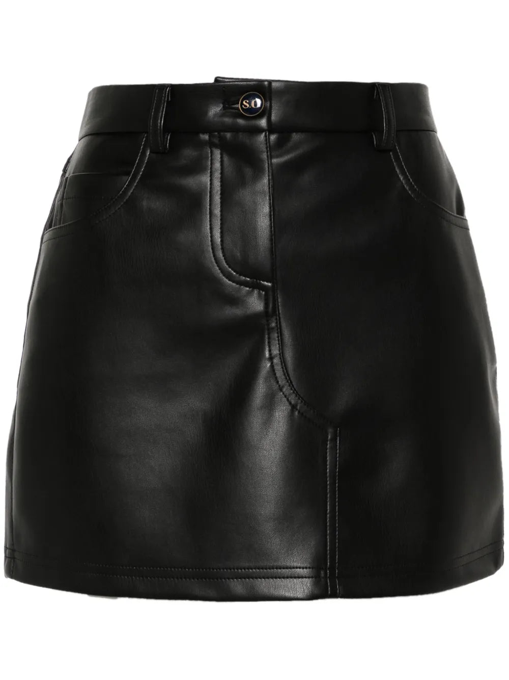 Faux-Leather Mini Skirt
