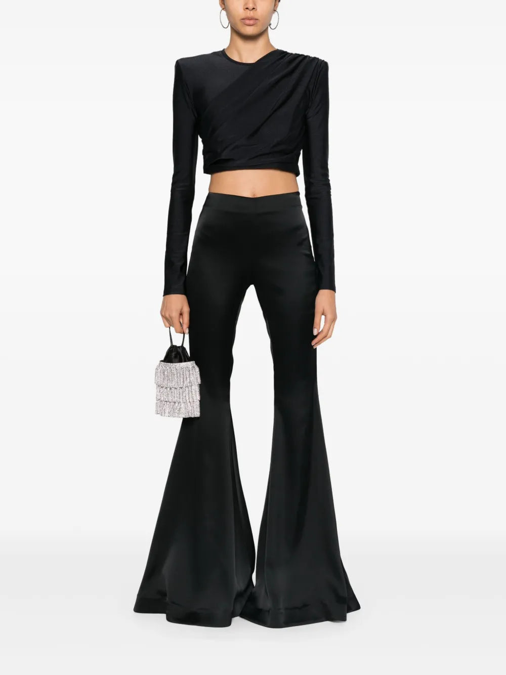 High-Waist Flared Trousers
